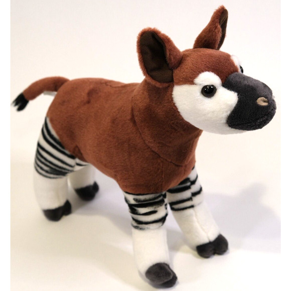 Wild Republic Zebra OKAPI Standing Plush Stuffed Animal Horse Wildlife Brown - Picture 2 of 6
